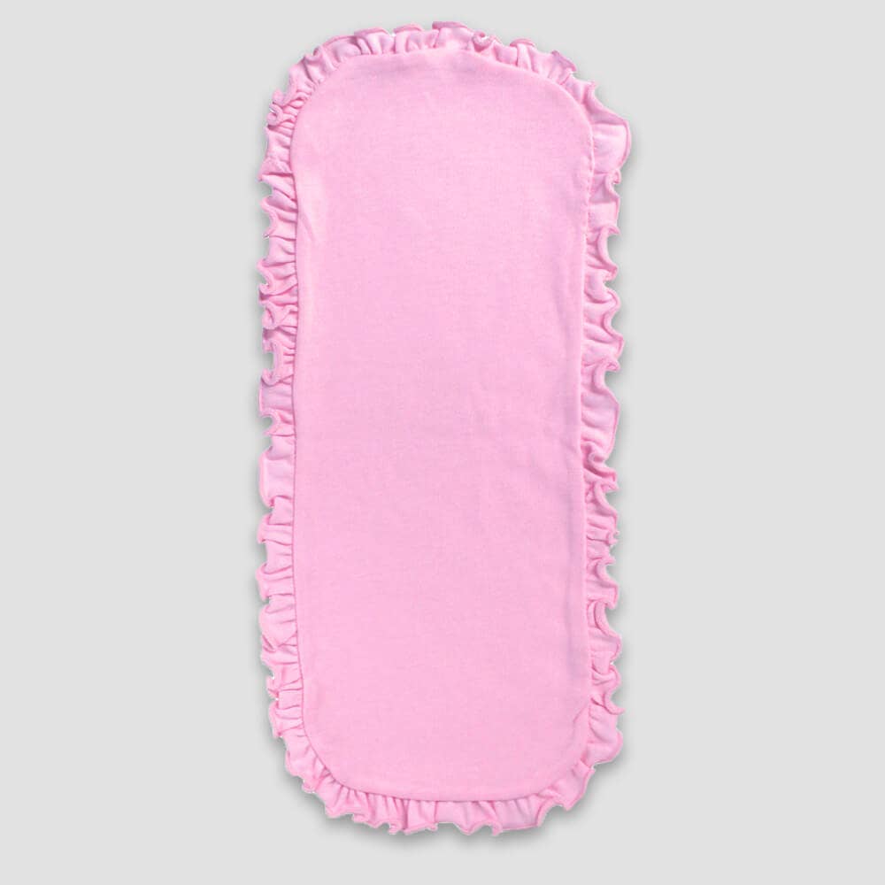 Perfectly Pink Ruffled Trim Burp Cloth