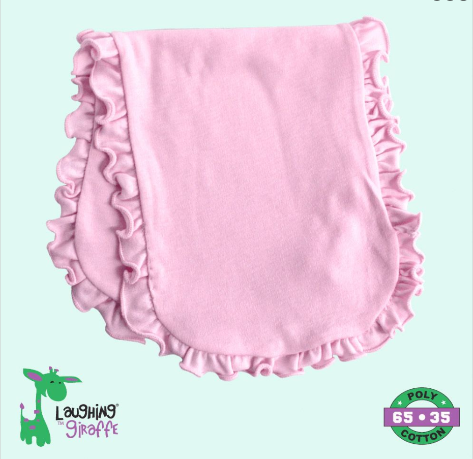 White Ruffled Burp Cloth