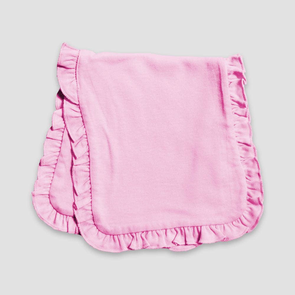 Perfectly Pink Ruffled Trim Burp Cloth