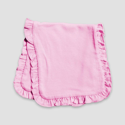 Perfectly Pink Ruffled Trim Burp Cloth